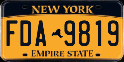 NY license plate FDA9819
