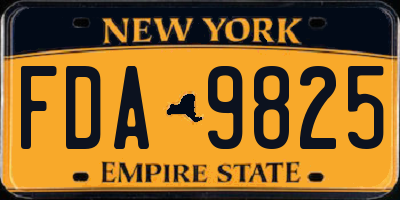 NY license plate FDA9825