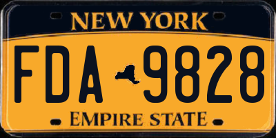 NY license plate FDA9828