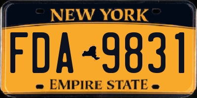 NY license plate FDA9831