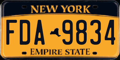 NY license plate FDA9834