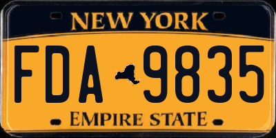 NY license plate FDA9835