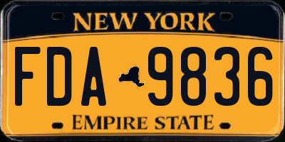 NY license plate FDA9836