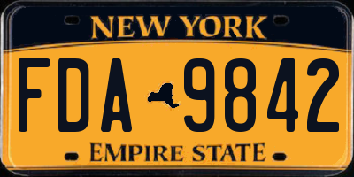 NY license plate FDA9842