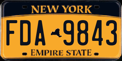 NY license plate FDA9843