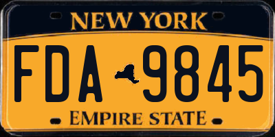 NY license plate FDA9845