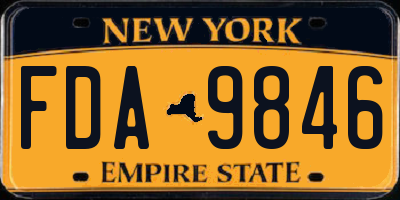 NY license plate FDA9846