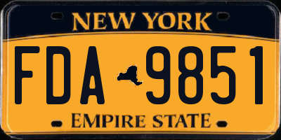 NY license plate FDA9851