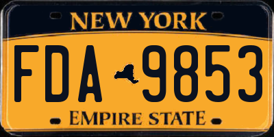 NY license plate FDA9853