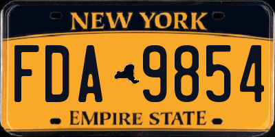 NY license plate FDA9854