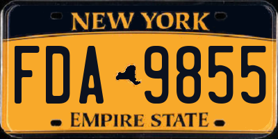 NY license plate FDA9855