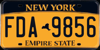 NY license plate FDA9856