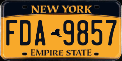 NY license plate FDA9857