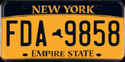 NY license plate FDA9858