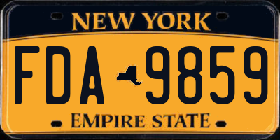 NY license plate FDA9859