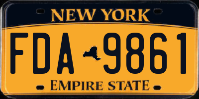 NY license plate FDA9861