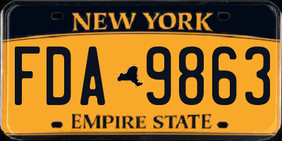 NY license plate FDA9863