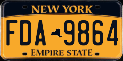 NY license plate FDA9864
