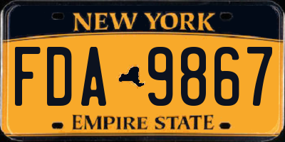 NY license plate FDA9867