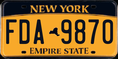 NY license plate FDA9870