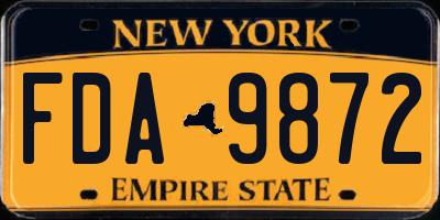NY license plate FDA9872