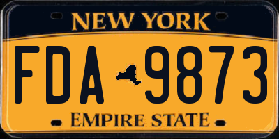 NY license plate FDA9873