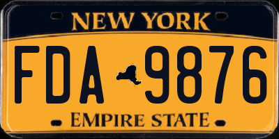 NY license plate FDA9876