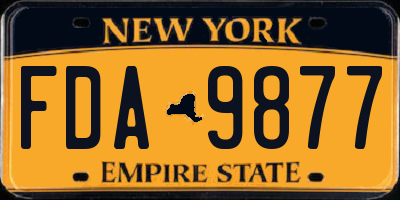 NY license plate FDA9877