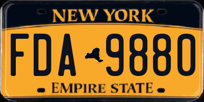 NY license plate FDA9880