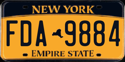 NY license plate FDA9884