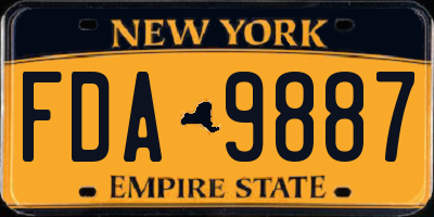 NY license plate FDA9887