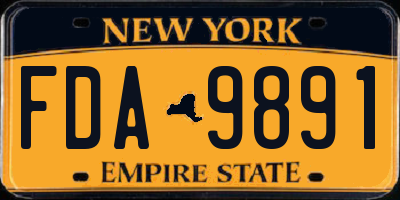 NY license plate FDA9891