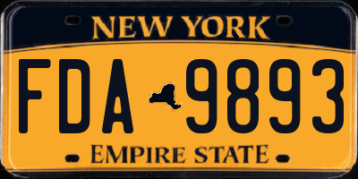 NY license plate FDA9893