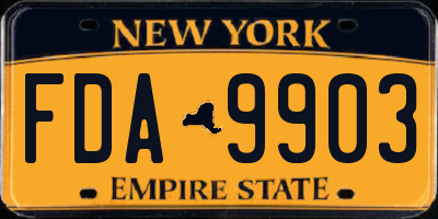 NY license plate FDA9903