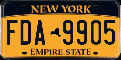 NY license plate FDA9905