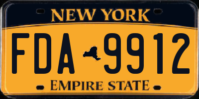 NY license plate FDA9912