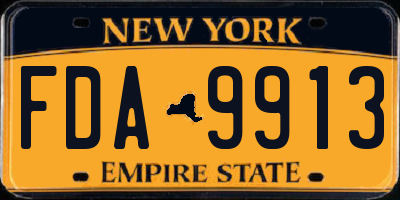 NY license plate FDA9913