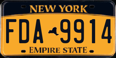 NY license plate FDA9914