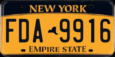 NY license plate FDA9916