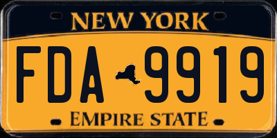 NY license plate FDA9919