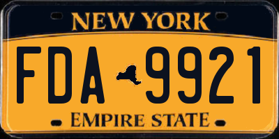NY license plate FDA9921