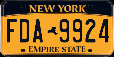 NY license plate FDA9924