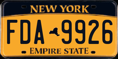 NY license plate FDA9926