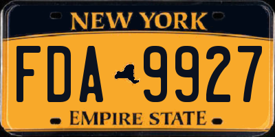 NY license plate FDA9927