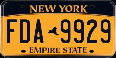 NY license plate FDA9929