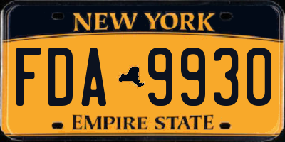 NY license plate FDA9930