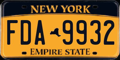 NY license plate FDA9932
