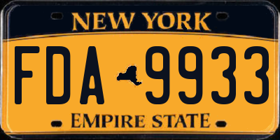 NY license plate FDA9933