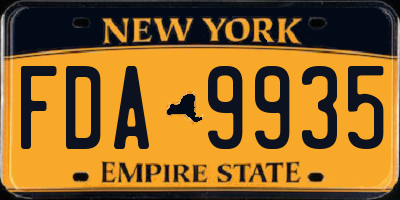 NY license plate FDA9935