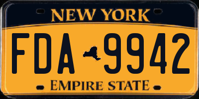NY license plate FDA9942